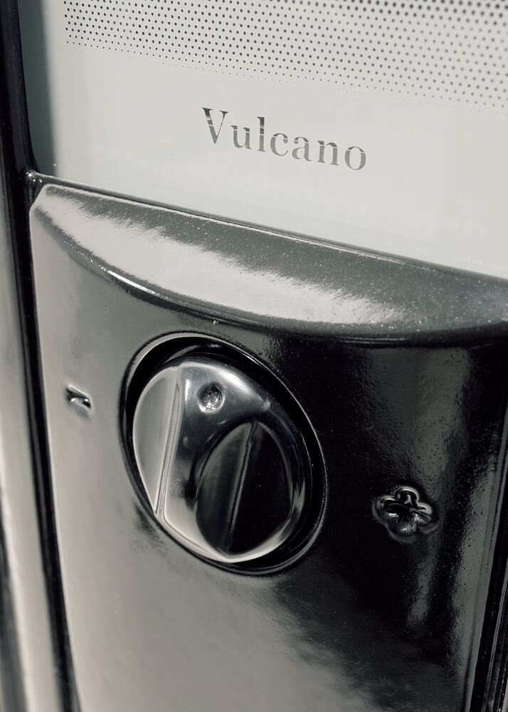 Cocina Leña cerrada Vulcano-7 90cm horno inox vitrocerámica LACUNZA